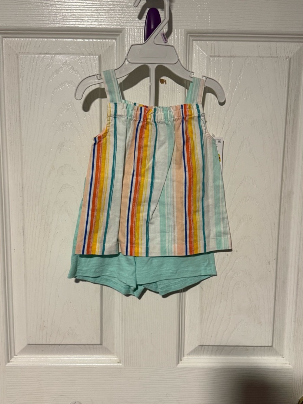 Carter's Striped Multi-Color Tank and Mint Accents